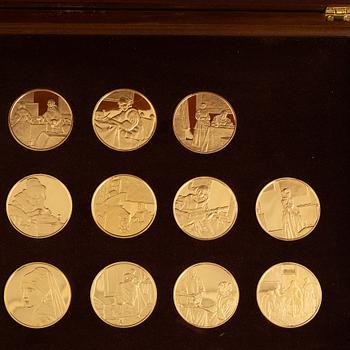 Mynt, 31 st, förgyllt sterlingsilver, med motiv efter Johannes Vermeer, Franklin Mint.