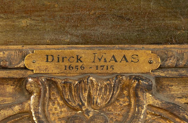 Dirck Maas, hans krets, Vinterbild med människor utanför staden.