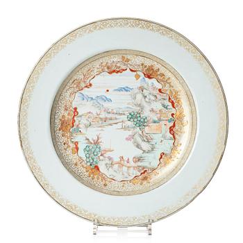 1257. A famille rose 'Hörholdt' charger, Qing dynasty, Qianlong (1736-95).