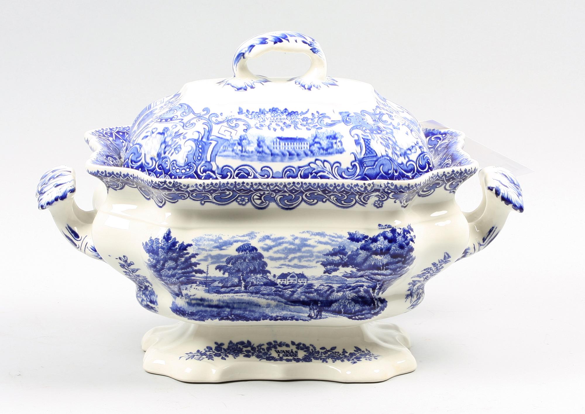 TERRIN MED LOCK,  flintgods, "Svenska Slott", Rörstrand.