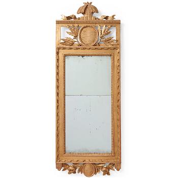 87. A Gustavian mirror, late 18th century.