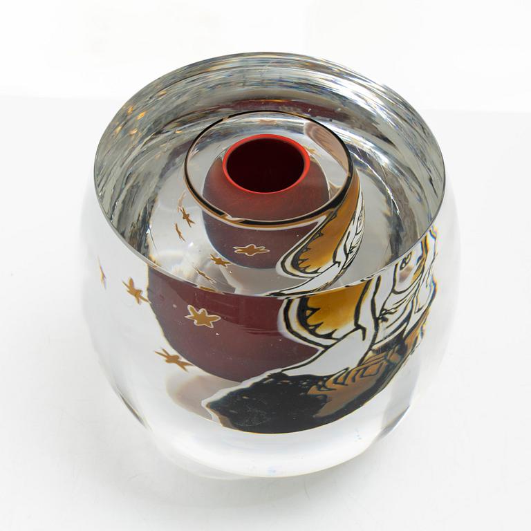 Berit Johansson, a graal glass vase, Orrefors, 2003.