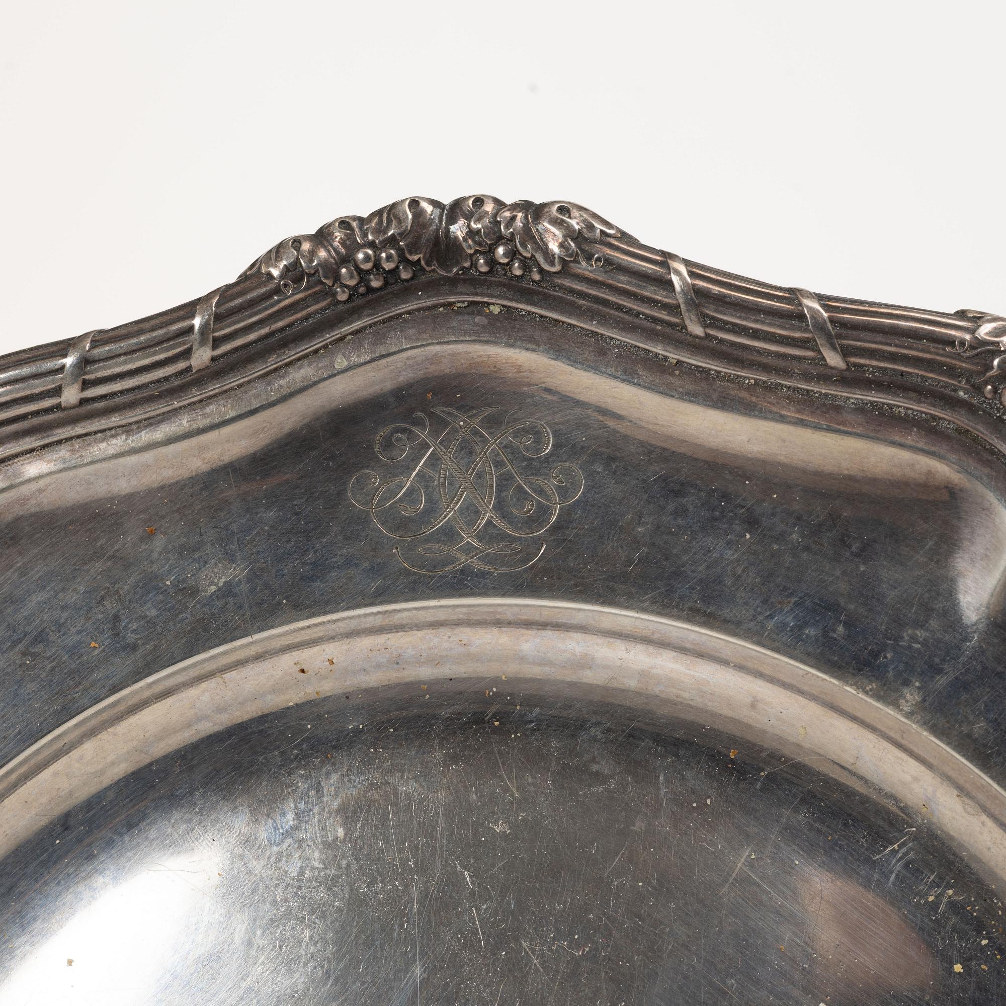 A. Dragsted, Twi Rococo style silver dishes, Copenhagen 1927.