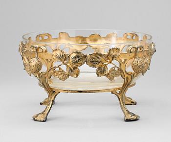 SKÅL, nysilver och glas, jugend, 1900-talets början.