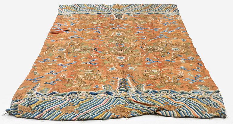Broderi på siden, Qingdynastin, 1800-tal.