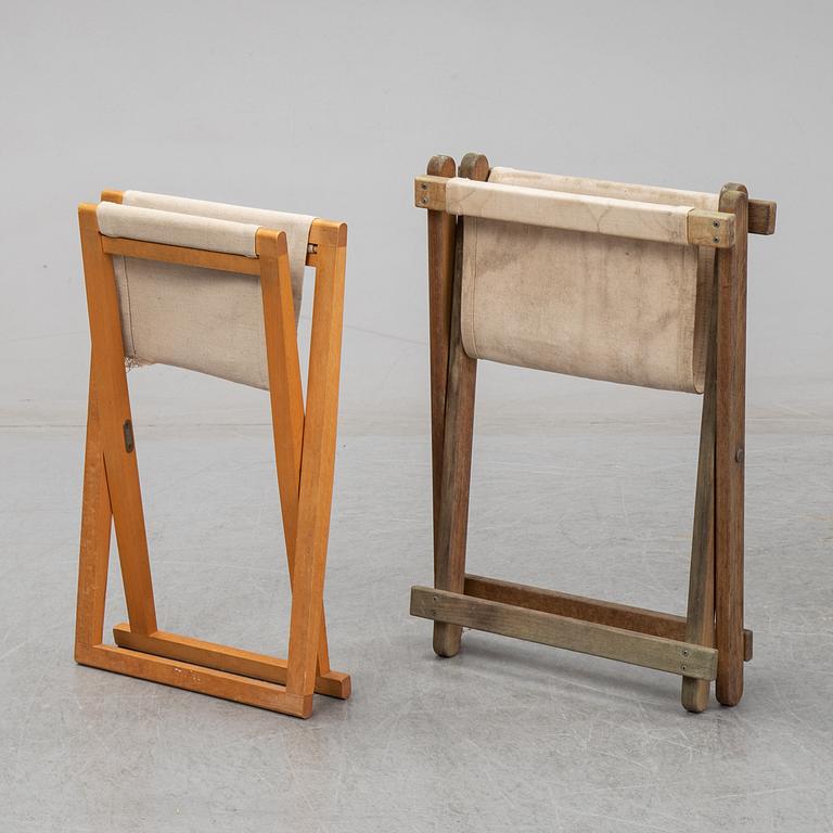 Mogens Koch, a 'MK16' folding stool + 1 another folding stool, Denmark.
