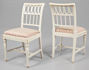 STOLAR, 6 st, gustavianska, varav två signerade Anders Nilsson, Lindome, 1800-talets första hälft.