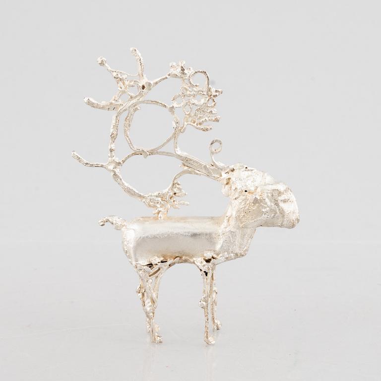 A sterling silver sculpture, mark of Lars Arby, Gothenburg, Sweden 1982.