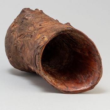 A Chinese wooden brush pot, 20th century or older.