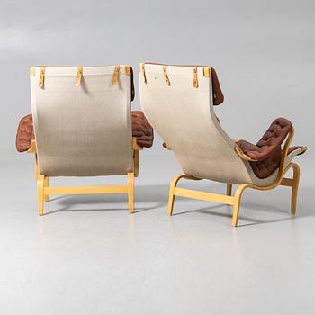 Bruno Mathsson, Armchairs, a pair, "Pernilla", DUX, second half of the 20th century.
