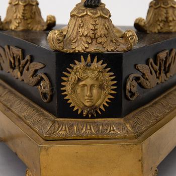 AN EMPIRE STYLE TABLE LAMP, late 19th century.