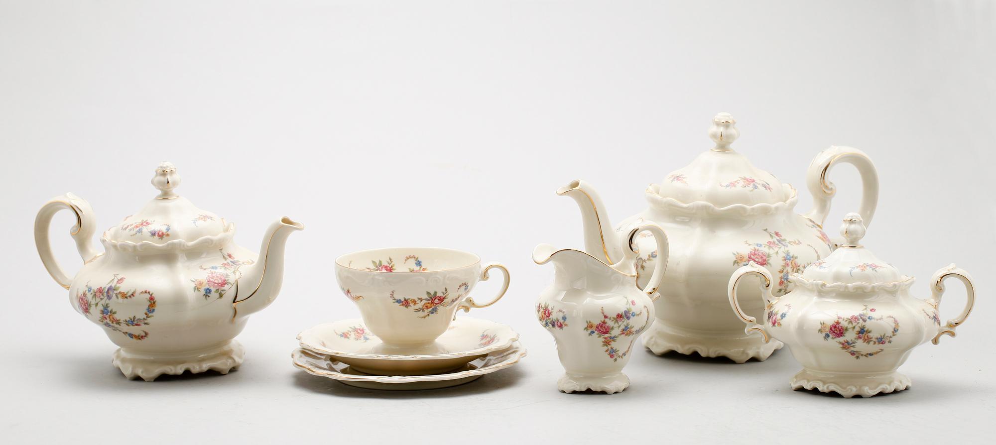 TESERVIS, 25 del, porslin, Pompadour, Rosenthal.