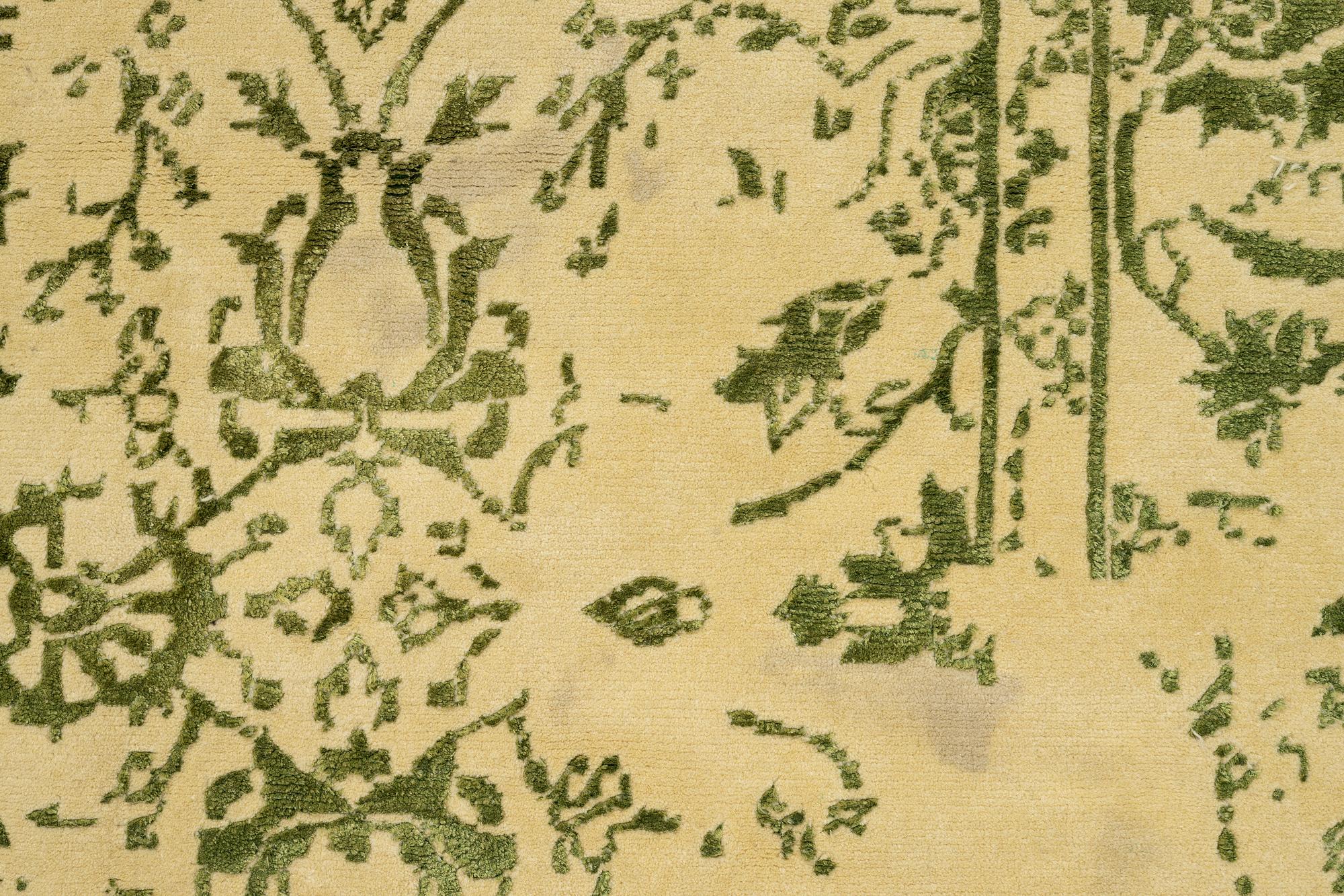 Rug, India, wool and silk with bamboo, approx. 230 x 173 cm.