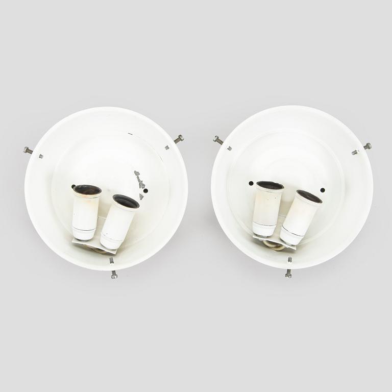 Arne Jacobsen, ceiling lamps/wall lamps, a pair, "AJ-Eklipta", Louis Poulsen, Denmark.
