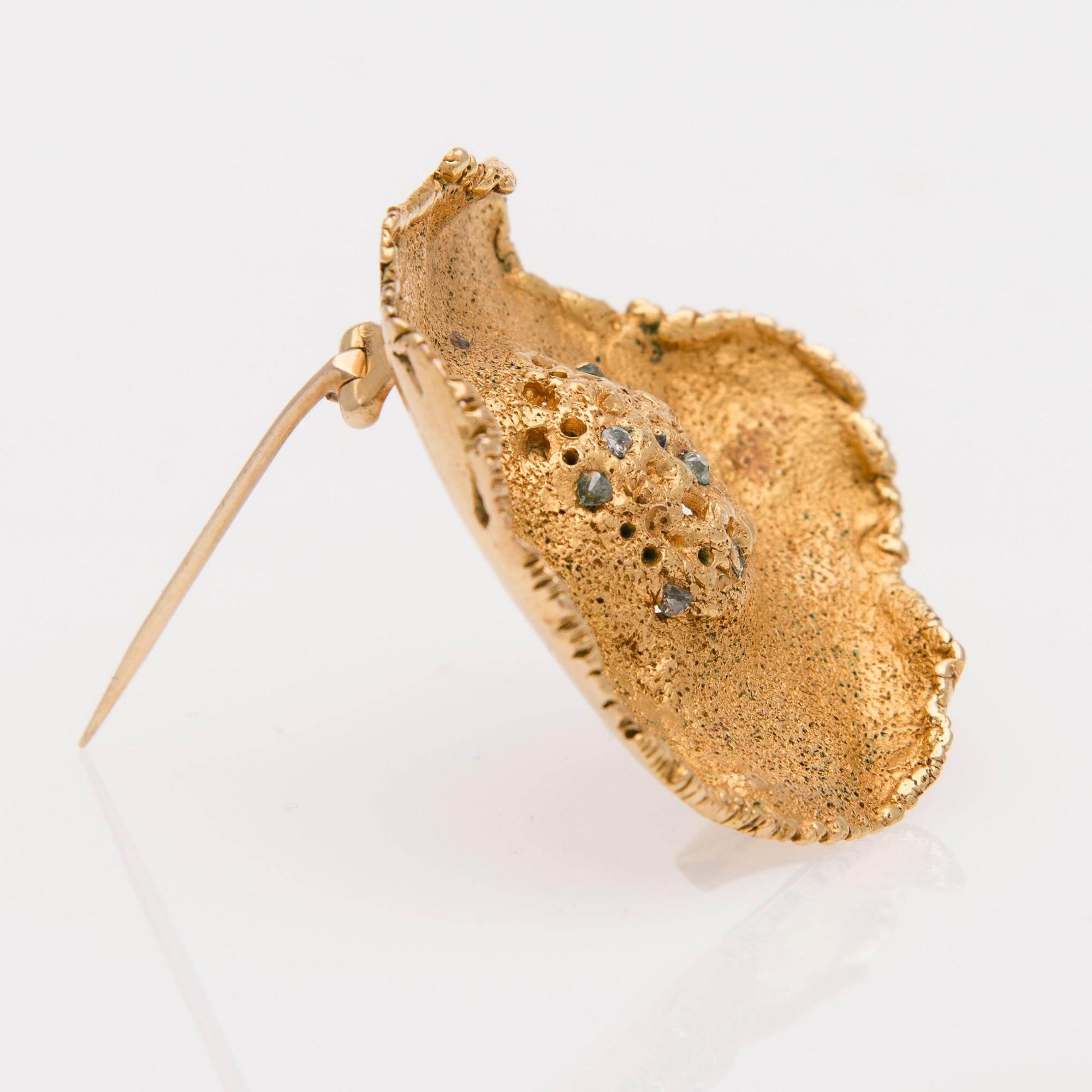 BROSCH, 18K guld, diamanter. A. Tillander, Helsingfors.