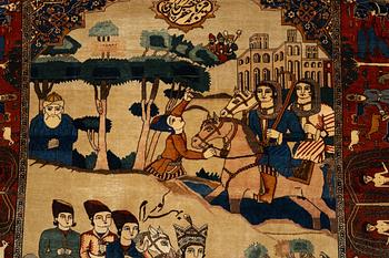 A carpet, Antique Kashan, so called Motachem, ca 197 x 143 cm.