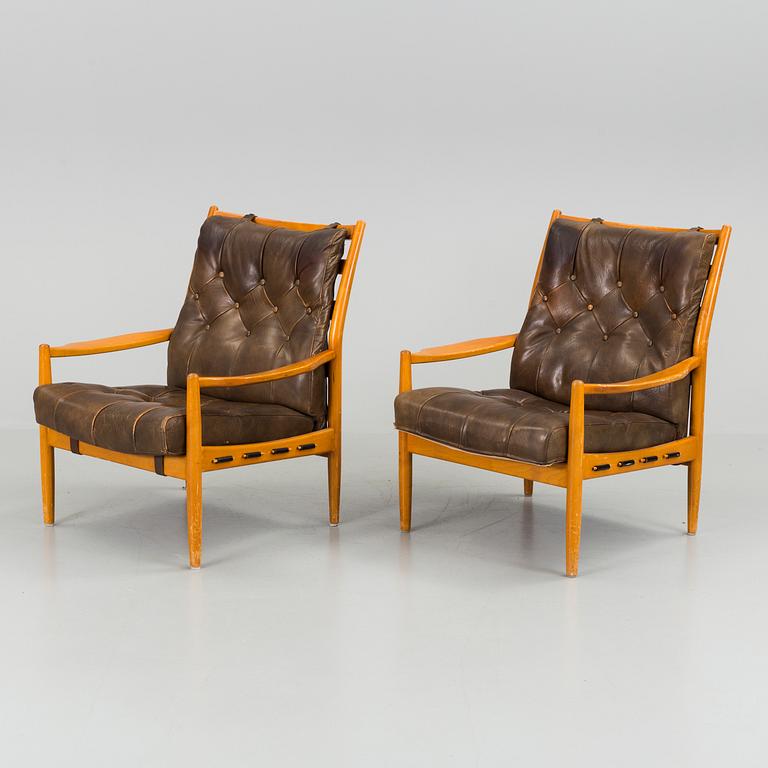 A pair of 1960's Ingemar Thillmark armchairs for OPE.