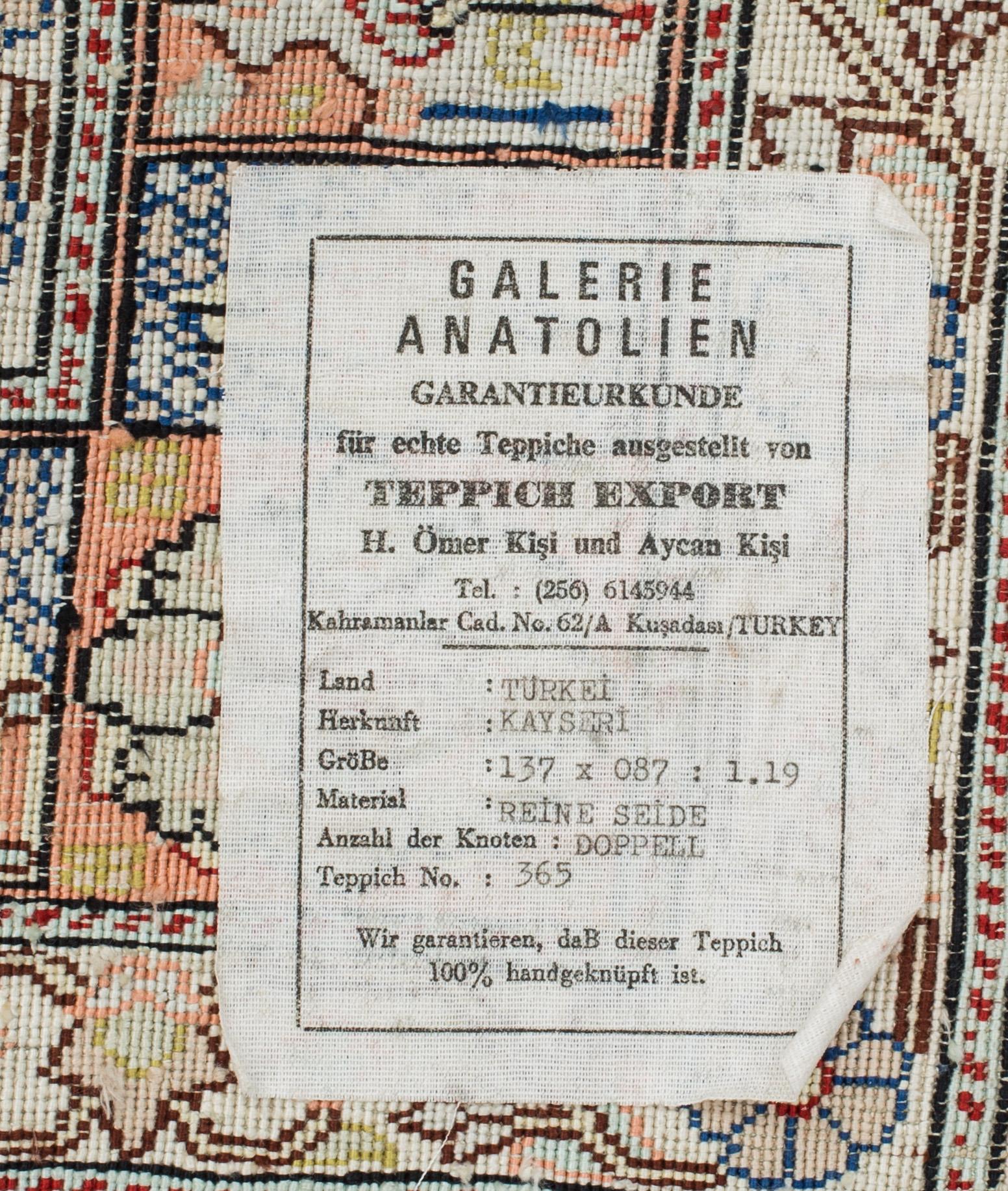MATTA, old, Kayseri, silke, ca 137 x 86 cm.