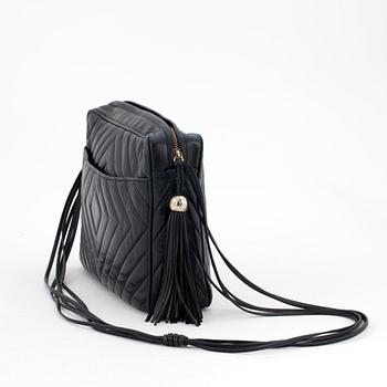 CHANEL,a black leather shoulderbag.