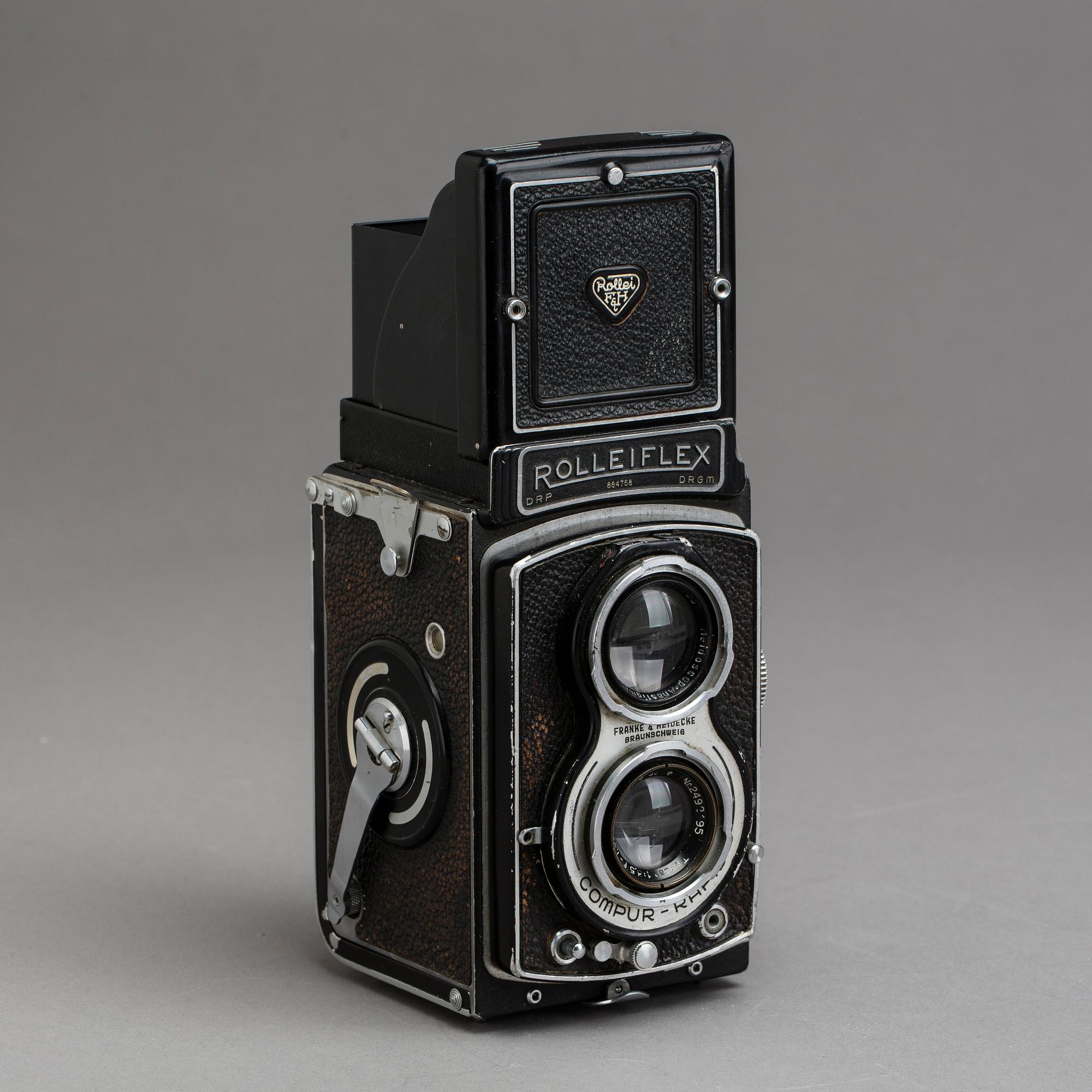 SPEGELREFLEXKAMERA, Rolleiflex compur rapid, nr 884758, Franke & Heidecke, Tyskland. 1900-talets mitt.