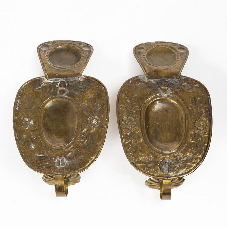 A pair of wall sconces, Baroque style, circa 1900.