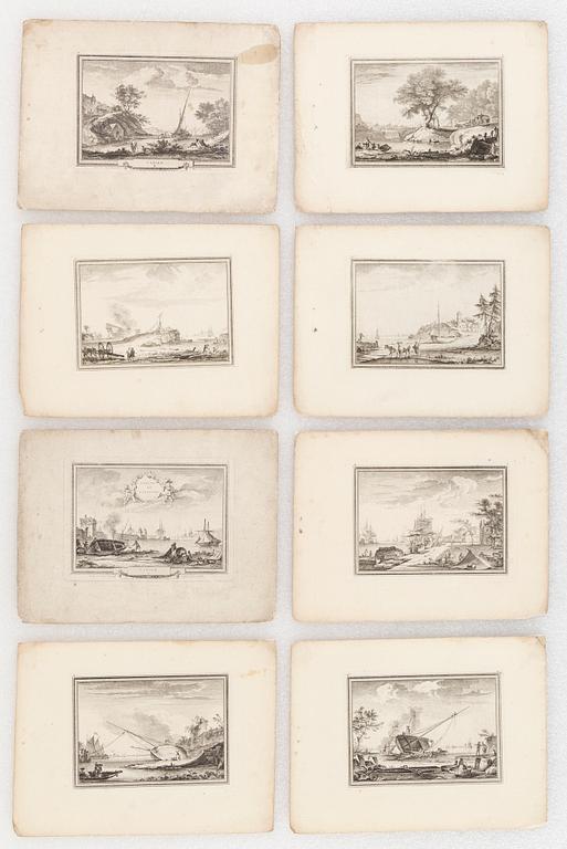 A set of eight french engravings, 18th century.