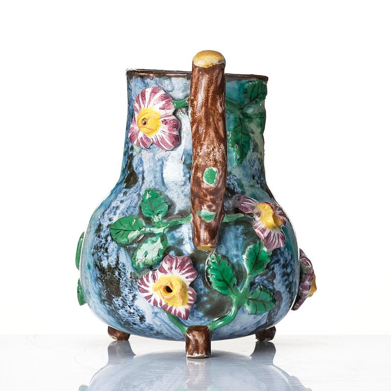 A Swedish Marieberg, fux marble faience ewer, 18th Century.