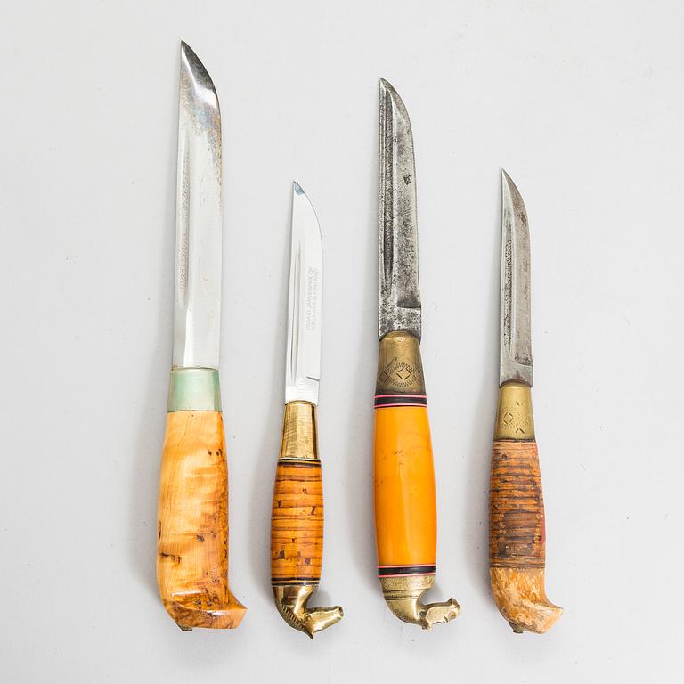 A set of ten 20th century Finnish and Swedish puukko knives.