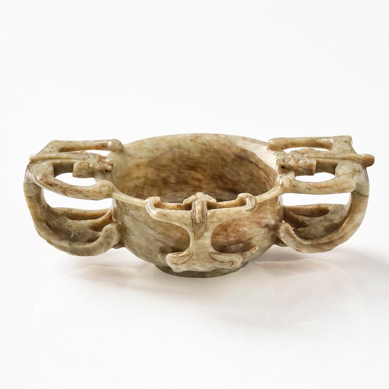 Bägare, jade. Mingdynastin (1368-1644).