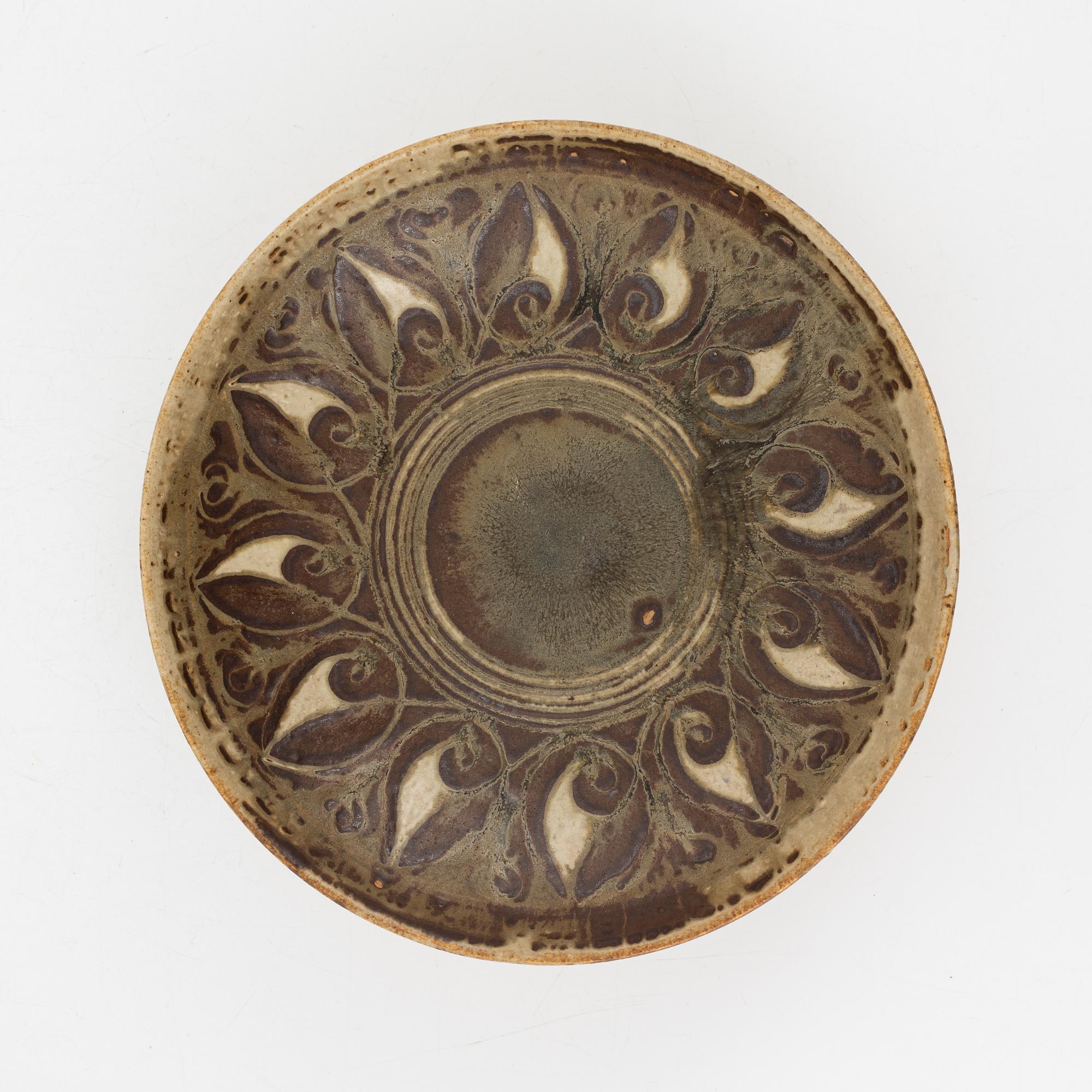 Richard Kjaergaard, skålfat, Danmark, omkring 1900-talets mitt.