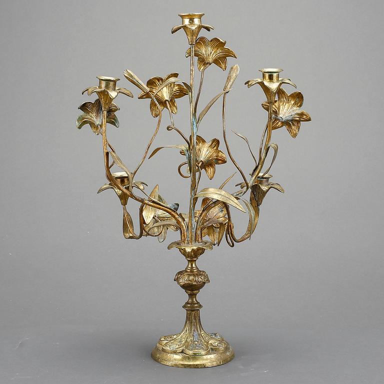 KANDELABER, brons , Frankrike, 1900-talets början.