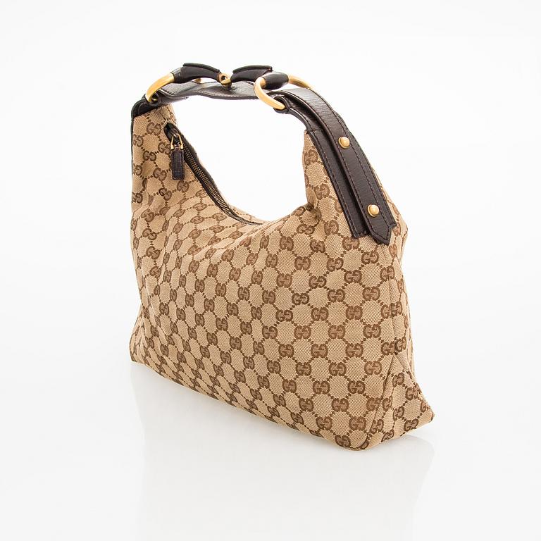Gucci, a 'Horsebit Guccissima Canvas Hobo Bag'.