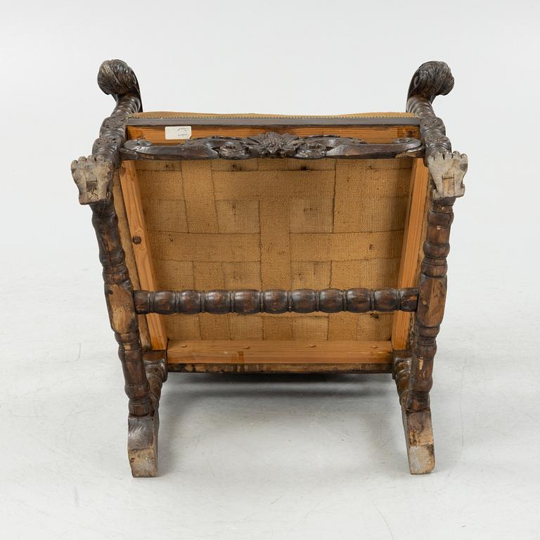 A Baroque chair, circa 1700.