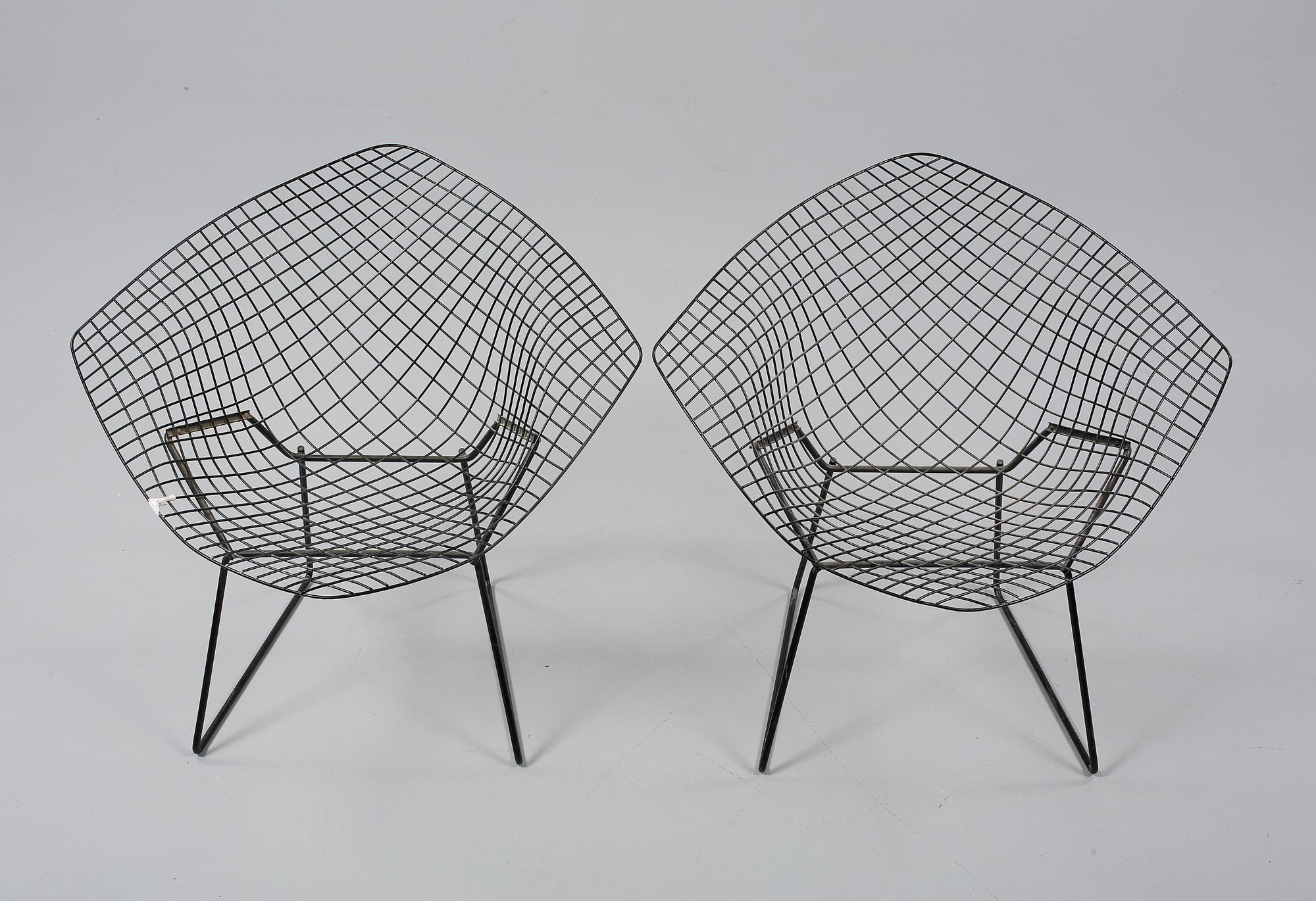 FÅTÖLJER, ett par, "Diamond Chair", Harry Bertoia, 1900-talets andra hälft.