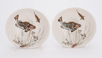 FISKSERVIS, 16 delar, flintgods, Johnson Bros, England.