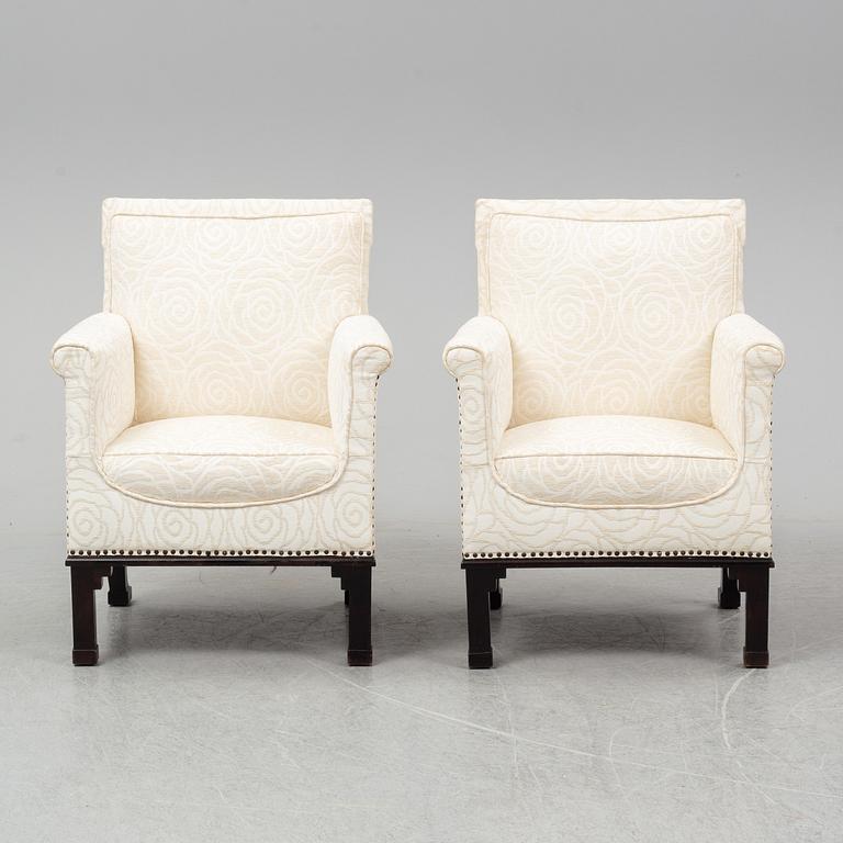 OTTO SCHULZ, tillskrivna. Fåtöljer, ett par, 1900-talets första hälft.