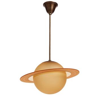 222. Edward Hald, a "Saturnus" ceiling lamp model "HD 602", Orrefors, 1930s.