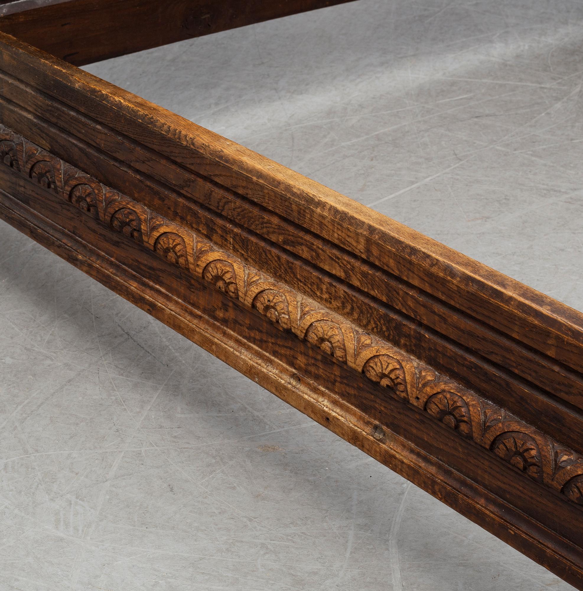 A second half of the 20th century oak bed.