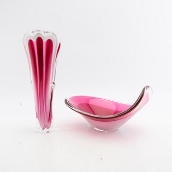 Paul Kedelv, Vas samt skålfat "Coquille"  Flygsfors 1900-talets mitt.