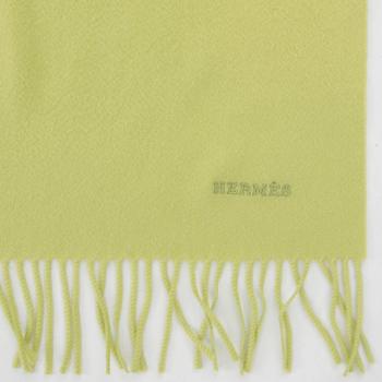 HERMÈS, a green cashmere shawl.