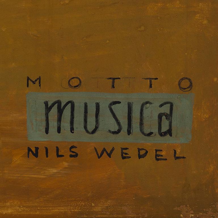 NILS WEDEL, gouache on panel, signed.