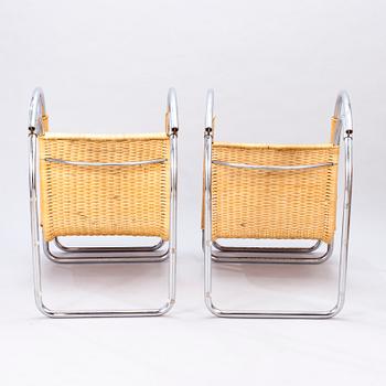 LUDWIG MIES VAN DER ROHE, fåtöljer, ett par, modell MR 20", 1960-talets slut.