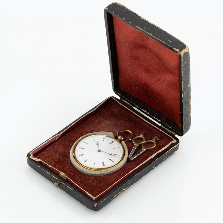 Pocket watch, 18K gold, 37,6 mm.
