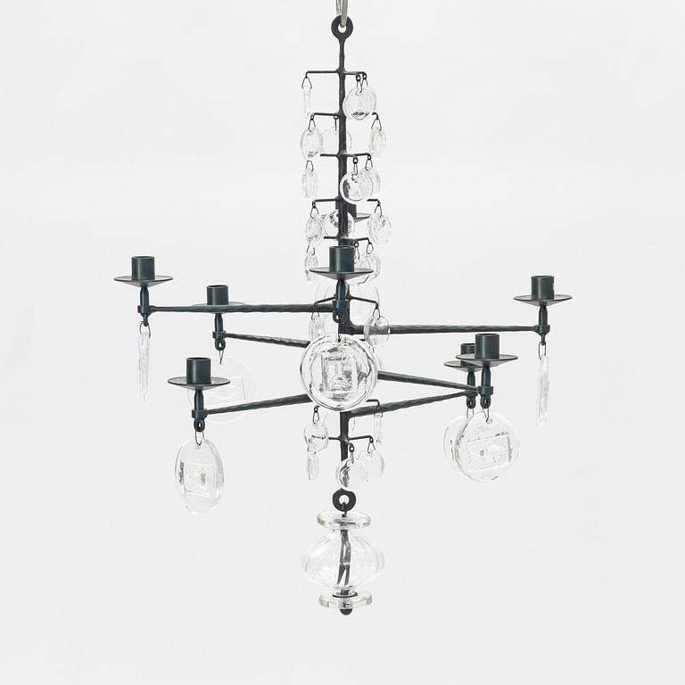 Erik Höglund, ljuskrona, Boda glasbruk och smide.