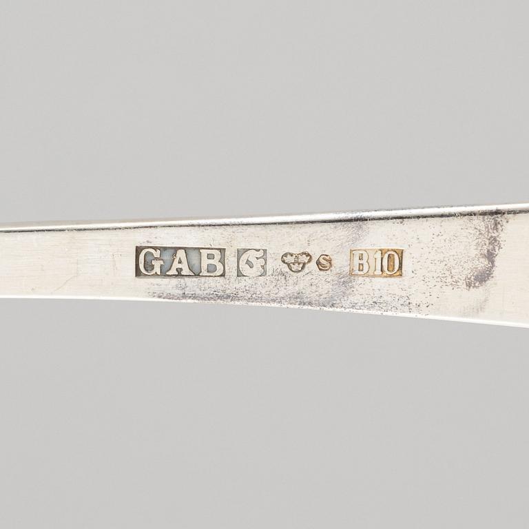 Jacob Ängman, a 125-piece silver flatware set, "Rosenholm2, GAB, Sweden, 1964-2000.