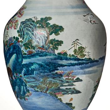 A large famille rose vase, Qing dynasty, circa 1800.