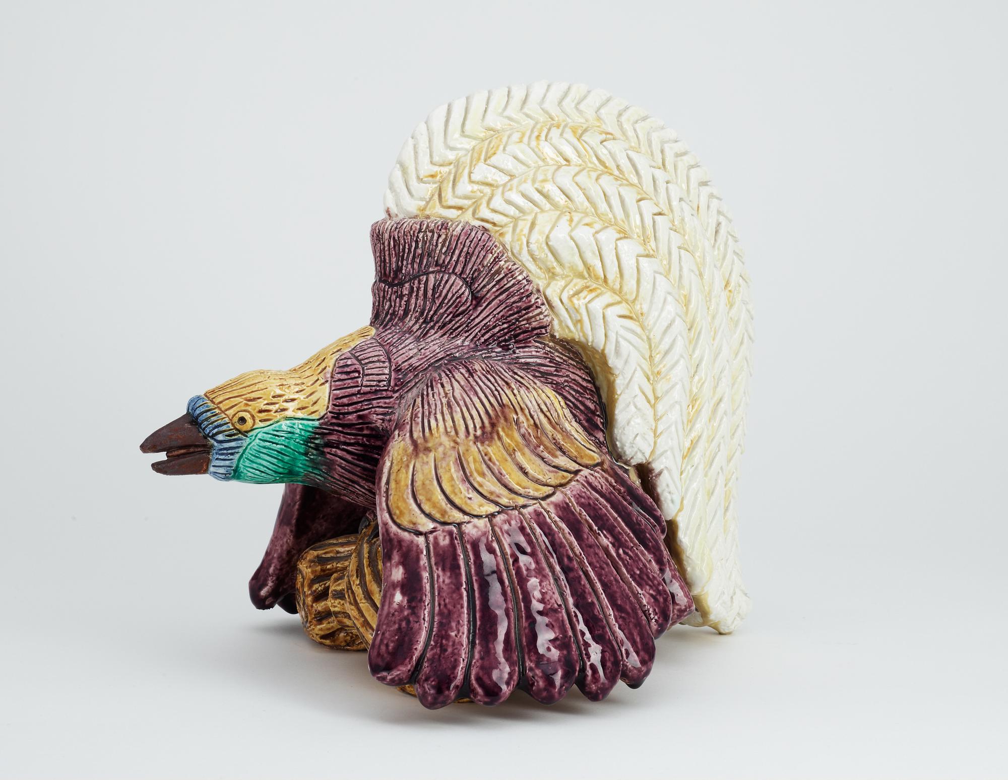 A Gunnar Nylund stoneware figure of a bird of paradise, Rörstrand.