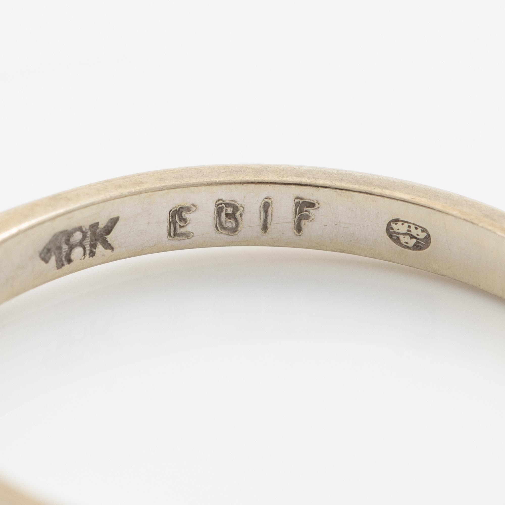 Ringar, 2 stycken, 18K guld med små smaragder och diamanter.