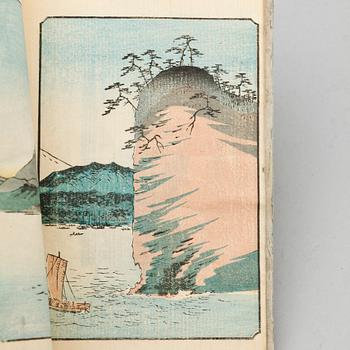 ANDO UTAGAWA HIROSHIGE, 46 träsnitt i bok form, Japan.