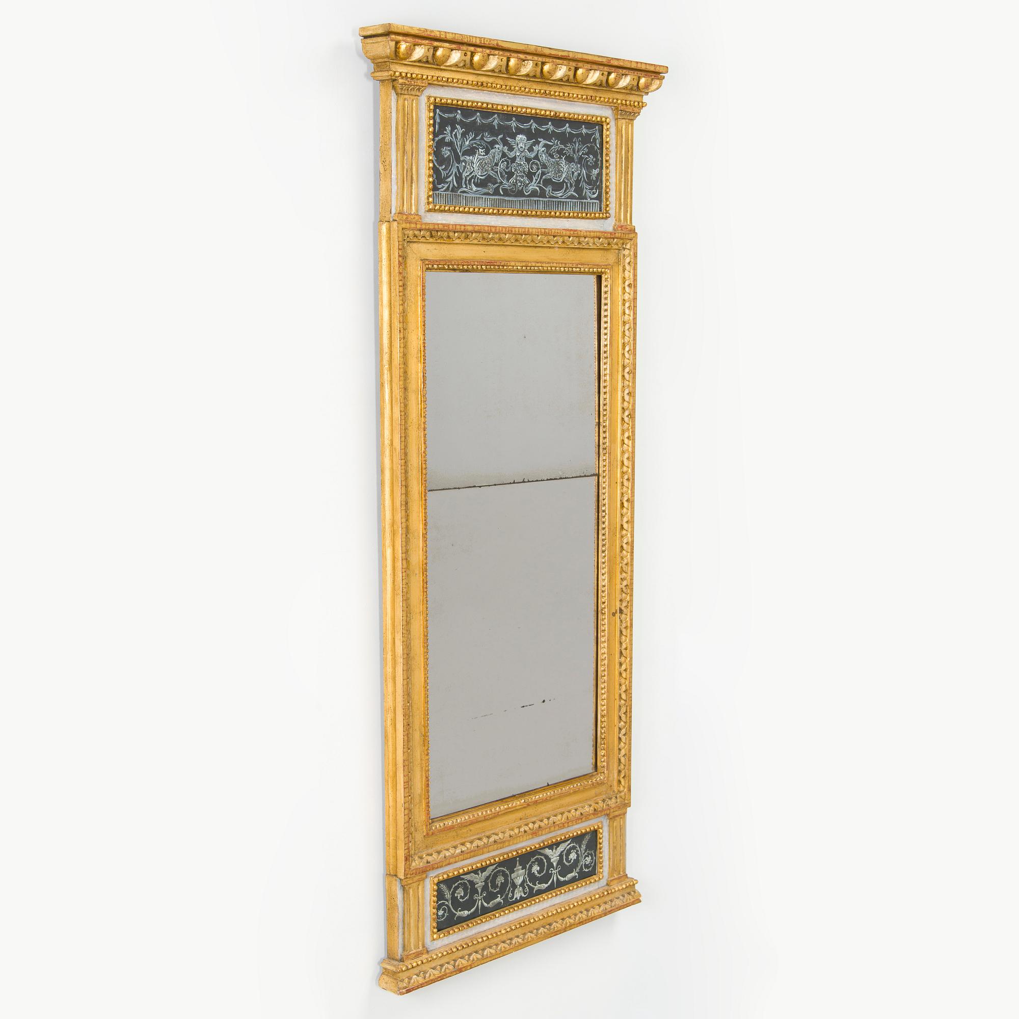 A mirror by Fredric Johan Foeder or Fjäder, (Master in Turku 1782-1832). Signed F.J.F and hallmarked in Turku.